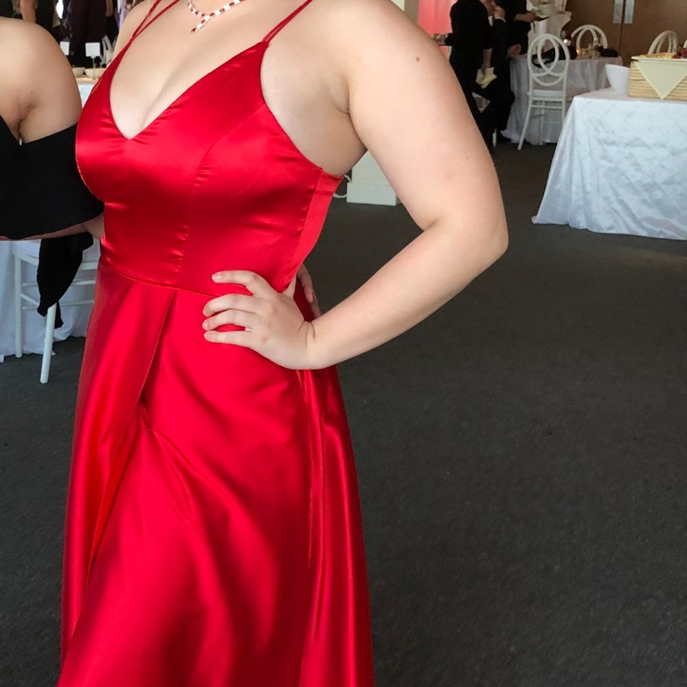 Sequin Hearts Vibrant Red Prom Dress